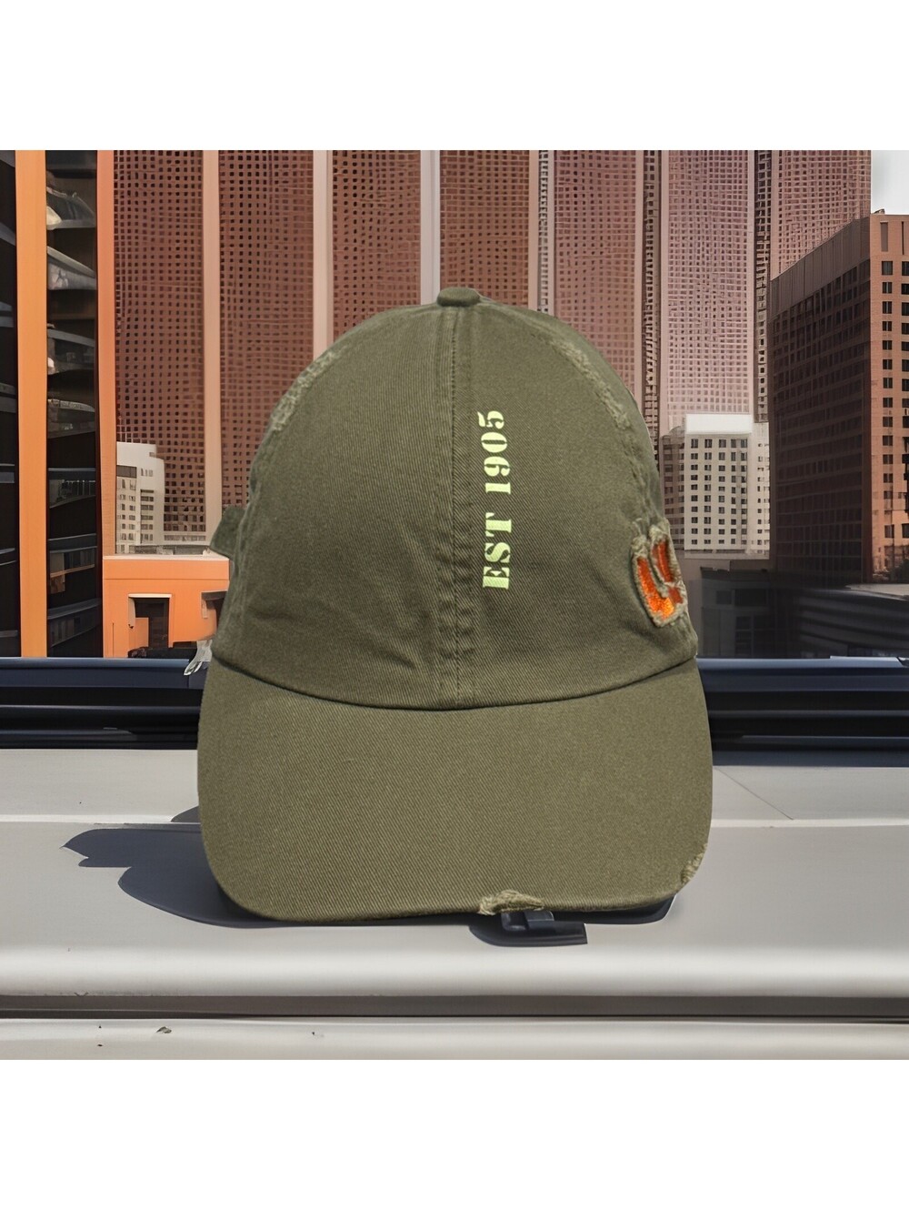 Las Vegas Established 1905 Eat Sleep Gamble Distressed Green Baseball Cap